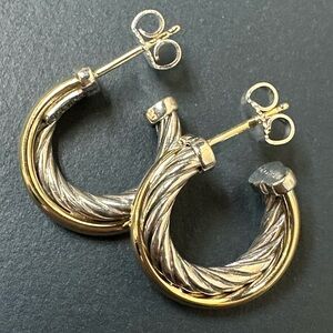 Preowned David Yurman Cross Over Hoop Earrings